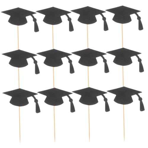 VALICLUD 24 Stücke Graduation Cap Cupcake Topper Kuchen Pick Kuchen Topper Grad Kuchen Dekoration Graduation Saison Party Supplies Für Feiern von VALICLUD