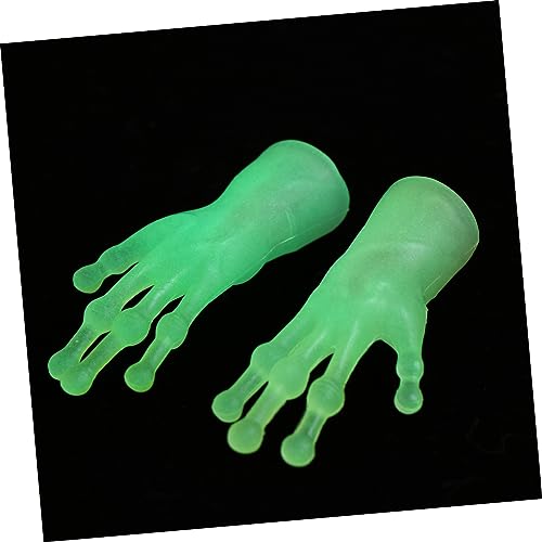 VALICLUD 2St Fingerlinge Fingerpuppen aus Gummi grünes Outfit Spielzeug Handschuhe für Kinder Lustige Alien-Fingerabdeckung Fingerhandschuhe elastisch Kleidung Füllstoff von VALICLUD