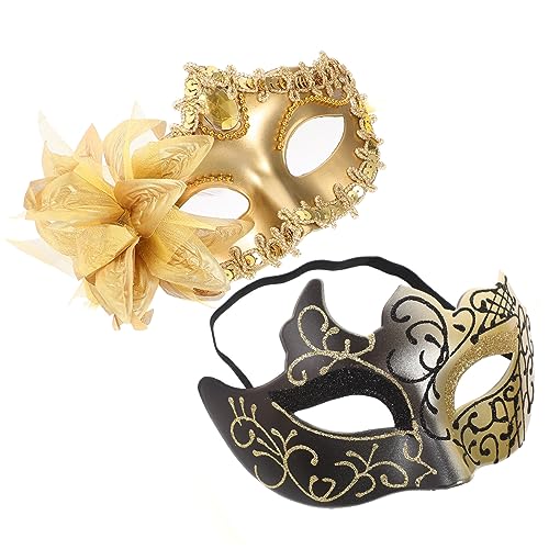 VALICLUD 2St Halloween-Paarmasken Maskerade-Requisite Halloween-Hälfte Kostüm Halloween Streich halloween masken halloweenmaske Festival-Männer-Maske halbe Gesichtsmaske für Frauen Plastik von VALICLUD