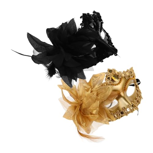 VALICLUD Maske Halloween 2st Halbe Gesichtsmaske Maskierte Maske Partymaske Mysteriöse Maske Dekorative Maske Faschingsmaske Halloween Deko Festival-masken Für Erwachsene Maskerade Blumenmaske Plastik von VALICLUD