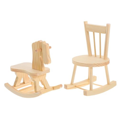 VALICLUD 2Stücke Puppenhaus Holz Schaukelstuhl Möbelmodell Realistisches Zubehör für Kinderzimmer DIY Bausatz für Kreatives Basteln Langlebige Miniaturmöbel für Puppenhaus Dekoration VALICLUD 2Stücke Puppenhaus Holz Schaukelstuhl Möbelmodell Realistisches Zubehör für Kinderzimmer DIY Bausatz für Kreatives Basteln Langlebige Miniaturmöbel für Puppenhaus Dekoration von VALICLUD