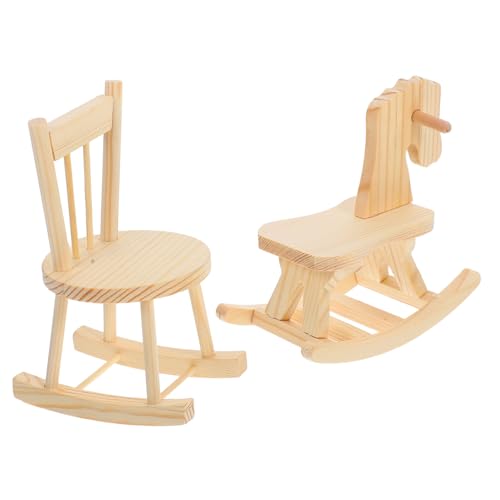 VALICLUD 2Stücke Puppenhaus Schaukelstühle aus Holz Kreatives DIY für Kinderzimmer Dekoration und Detailreiches Puppenhaus Zubehör für Fantasievolles VALICLUD 2Stücke Puppenhaus Schaukelstühle aus Holz Kreatives DIY für Kinderzimmer Dekoration und Detailreiches Puppenhaus Zubehör für Fantasievolles von VALICLUD