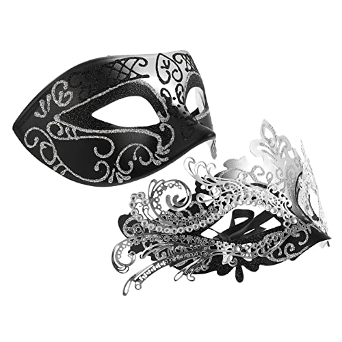 VALICLUD 2st Halloween-maske Purim-masken Schwarze Maskerade Für Männer Cosplay-party Spitzen-augenabdeckung Maskerade-maske Für Paare Cool Party-maskerade Frau Venedig Kleidung Plastik von VALICLUD
