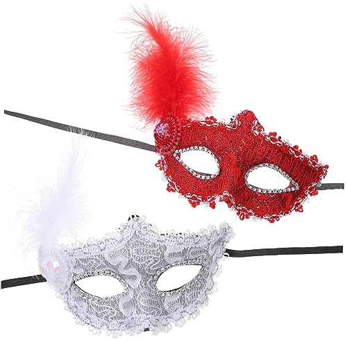VALICLUD 2St Venezianische Maske Halloween-Party-Maske Weihnachts-Cosplay Metallmaske paar Outfits Kleider Maskerade-Maske Maskenball Maske Ballmaske gemalt bilden Venedig Kleidung Plastik von VALICLUD