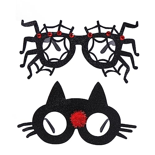 VALICLUD 2stücke Halloween Brillen Lustige Dekorationsbrillen Für Partys Spider Cat Design Für Halloween- Und Festlichkeiten Langlebig Und von VALICLUD