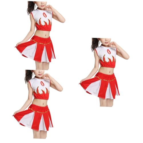 VALICLUD 3 Sätze Halloweenkostüm Cheerleader-Kostüm für Mädchen Mädchen-Outfits kleidung Cheerleader-Uniform tanzendes Kostüm Sport bilden Tanzkostüm Junge Performance-Kostüm von VALICLUD