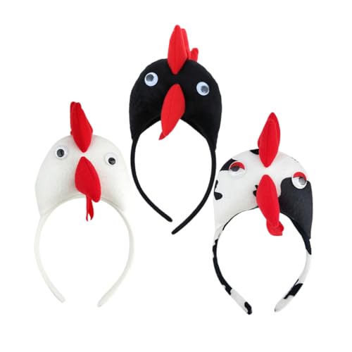 VALICLUD 3 Stück Abschlussball-Stirnband Stirnbänder Huhn Kostüm für Erwachsene Kostüm lustiger Kopfschmuck Partystirnband Foto Requisiten Geburtstag Cosplay-Stirnband Stoff von VALICLUD