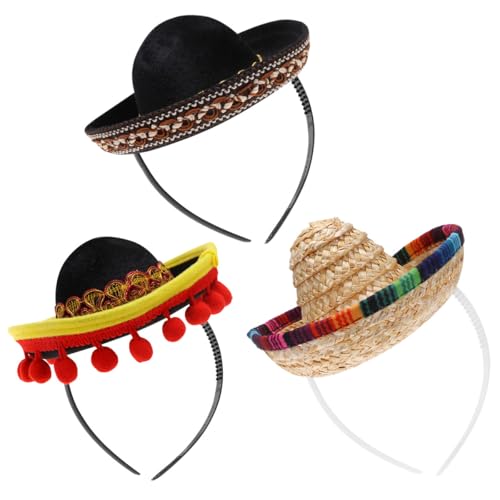VALICLUD 3 Stück Mexikanische Strohhüte Mexiko Sombrero Festlicher Strohhut Mexikanischer Volksstil Hutbekleidung Sombreros VALICLUD 3 Stück Mexikanische Strohhüte Mexiko Sombrero Festlicher Strohhut Mexikanischer Volksstil Hutbekleidung Sombreros von VALICLUD