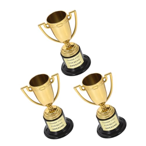 VALICLUD 3 Stück Mini Gold Award Trophäe Kleiner Kunststoff-trophäenbecher Wettbewerb Trophäe Simulation Trophäe Für Kinder Kleinkind Kinder Geburtstag Abschlussfeier von VALICLUD