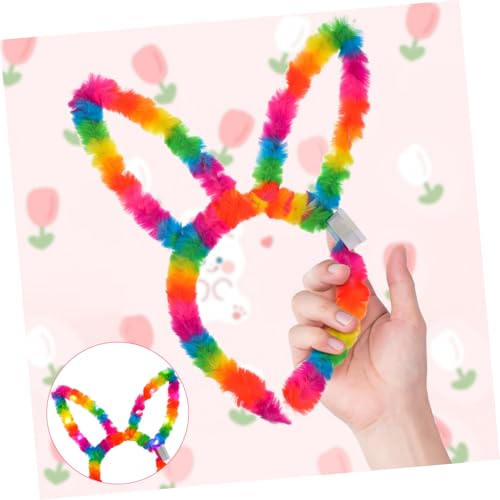 VALICLUD 3 Stück Plüsch haarreif mit Leuchtenden Regenbogen ohren Weiche Performance Haar accessoires für Erwachsene und Cartoon Stirnband für Kostüm Party und Festival von VALICLUD