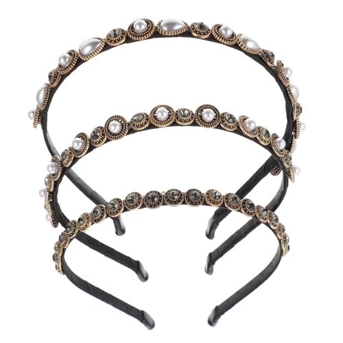 VALICLUD 3 Stück Teiliges Barock Perlen Haarband Damen Stirnband Haarschmuck Leicht und Langlebig Party Hochzeit Alltag Schmuckaccessoire VALICLUD 3 Stück Teiliges Barock Perlen Haarband Damen Stirnband Haarschmuck Leicht und Langlebig Party Hochzeit Alltag Schmuckaccessoire von VALICLUD