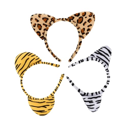 VALICLUD 3 Stück Teiliges Cartoon Tierohren Haarband Flauschige Plüsch Stirnbänder für Kostüm Festivalparty Bequemes Design für Halloween Cosplay VALICLUD 3 Stück Teiliges Cartoon Tierohren Haarband Flauschige Plüsch Stirnbänder für Kostüm Festivalparty Bequemes Design für Halloween Cosplay von VALICLUD