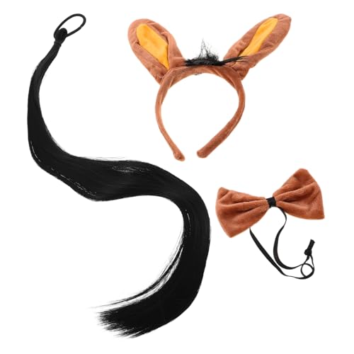 VALICLUD 3 Stück Teiliges Halloween Esel Kostüm Set mit Realistischem Ohren Stirnband und Schleife Atmungsaktiv Bequem Vielseitig für Tier Cosplay Geburtstags und Weihnachtsfeiern VALICLUD 3 Stück Teiliges Halloween Esel Kostüm Set mit Realistischem Ohren Stirnband und Schleife Atmungsaktiv Bequem Vielseitig für Tier Cosplay Geburtstags und Weihnachtsfeiern von VALICLUD