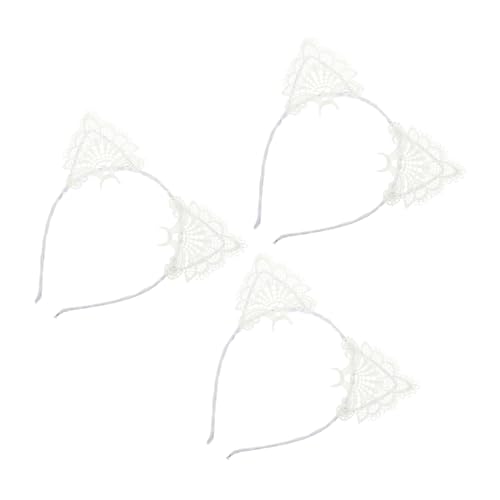 VALICLUD 3 Stück Katzenohren Haarband mit Spitze Einheitsgröße Damen Haarschmuck für Kostümpartys und Halloween Dekoratives Stirnband mit Hohlspitzen Design VALICLUD 3 Stück Katzenohren Haarband mit Spitze Einheitsgröße Damen Haarschmuck für Kostümpartys und Halloween Dekoratives Stirnband mit Hohlspitzen Design von VALICLUD