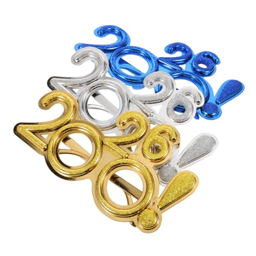 VALICLUD 3 Stück Teiliges Silvester-brillen Glitzernde Partybrillen für Erwachsene Year S Eve Kostüm-eyewear Festliche Foto-requisiten in Blau Silber und Gold von VALICLUD