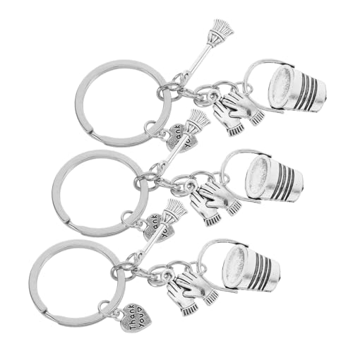VALICLUD 3 Stück Teiliges Thank You Schlüsselanhänger mit Handschuh Eimer und Besen Anhänger Metall Charm Schlüsselanhänger für Reinigungspersonal Stilvolles zur Wertschätzung VALICLUD 3 Stück Teiliges Thank You Schlüsselanhänger mit Handschuh Eimer und Besen Anhänger Metall Charm Schlüsselanhänger für Reinigungspersonal Stilvolles zur Wertschätzung von VALICLUD