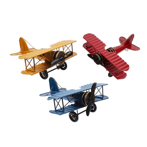 VALICLUD 3 Stück Teiliges Vintage Flugzeugmodell Stabiles Metall Flugzeug Ornament in Blau Gelb Rot Realistische Miniatur Flugzeug Dekoration für Büro Schlafzimmer und VALICLUD 3 Stück Teiliges Vintage Flugzeugmodell Stabiles Metall Flugzeug Ornament in Blau Gelb Rot Realistische Miniatur Flugzeug Dekoration für Büro Schlafzimmer und von VALICLUD