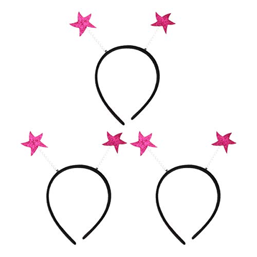 VALICLUD 3-Teiliges Glitzer-Stern-Stirnband Für Damen Und Mädchen Verstellbares Elastisches Haar-Accessoire Für Partys Geburtstage Cosplay von VALICLUD