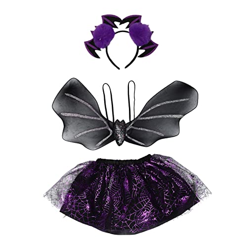 VALICLUD 3 Teiliges Halloween Kostü Für Fledermaus Outfit Für ädchen Inklusive Umhang Und Zubehör Für Karneval Fasching Und Kostümpartys VALICLUD 3 Teiliges Halloween Kostü Für Fledermaus Outfit Für ädchen Inklusive Umhang Und Zubehör Für Karneval Fasching Und Kostümpartys von VALICLUD