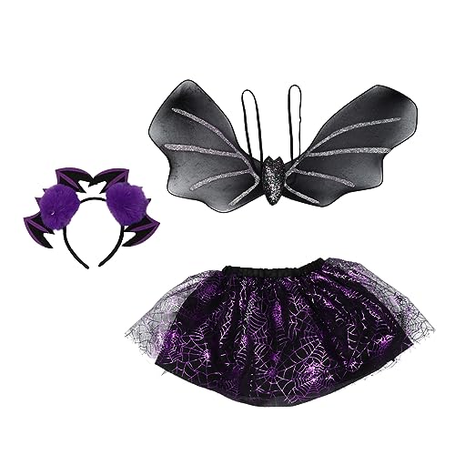 VALICLUD 3 Teiliges Halloween Kostü Mit Fledermausflügeln Perfektes Performance Outfit Für Ideal Für Kostümpartys Und Rollenspiele von VALICLUD