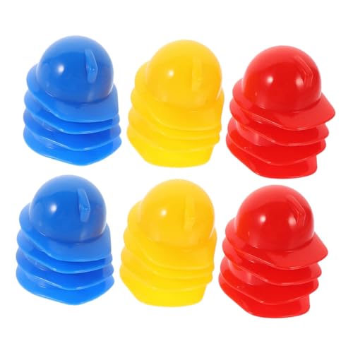 VALICLUD 30 Stück Miniatur Bauhelm Kleiner Puppenhelm aus Robustem Kunststoff Dekoration für Themenpartys Kleiner Bauarbeiterhut Vielseitig Einsetzbar von VALICLUD