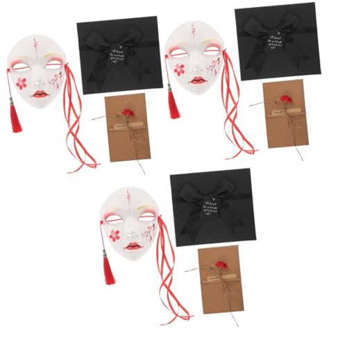 VALICLUD 3St Hanfu-Maske Halloween-Maske Erwachsene Frauenmaske Cosplay-Maske Maskenrequisiten Quastenmaske Abschlussball schmücken Werkzeug Kos Requisiten Make-up-Kostüm-Requisiten Plastik von VALICLUD