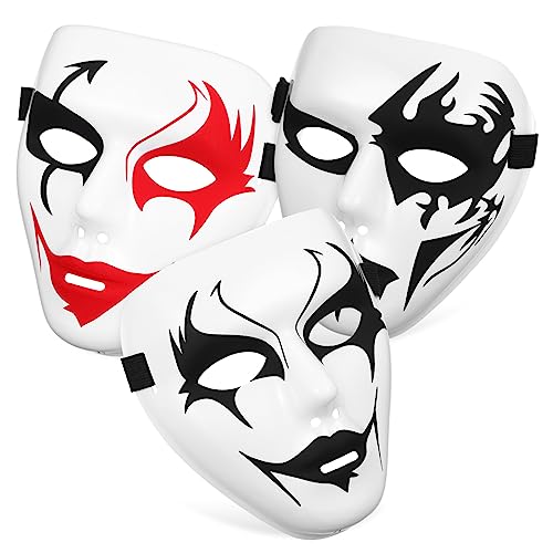 VALICLUD 3St PVC-Maske Hip-Hop-Maske halloween masken halloweenmaske horror mask halloween gesichtsmaske Halloween-Kopfbedeckung Partymasken Halloween schreckliche Maske Maskenrequisiten von VALICLUD