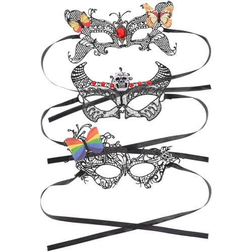 VALICLUD 3St Stierkopf-Spitzenmaske Ball Abschlussball Augenkostüm Spitze Maskerade LED-Maske Gesichtsdekore halloween masken halloweenmaske Masken verkleiden Kostüm Party Maske Stoff VALICLUD 3St Stierkopf-Spitzenmaske Ball Abschlussball Augenkostüm Spitze Maskerade LED-Maske Gesichtsdekore halloween masken halloweenmaske Masken verkleiden Kostüm Party Maske Stoff von VALICLUD