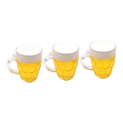 VALICLUD 3Stücke Simulation Bierkrug Kuchen Dekoration für Geburtstagstorte Lustige Backdeko für Feiern Karneval und Feiertage für Männer und Jungen Gelb Teiliges von VALICLUD