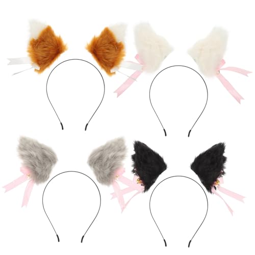 VALICLUD 4 Paare Katzenohren Haarclips mit Glocken Plüsch Haarschmuck für Cosplay Partys Geburtstagsfeiern und Festivals Niedliches Design mit Doppelschleife und Leichtem Tragekomfort VALICLUD 4 Paare Katzenohren Haarclips mit Glocken Plüsch Haarschmuck für Cosplay Partys Geburtstagsfeiern und Festivals Niedliches Design mit Doppelschleife und Leichtem Tragekomfort von VALICLUD