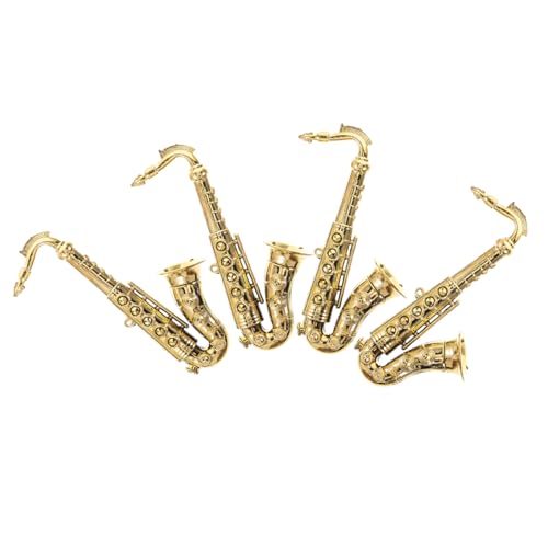 VALICLUD 4 Stck. Teiliges Kunststoff Saxophon Modell Realistische Langlebige DIY Dekoration und Handwerksanhänger Glatte Oberfläche Lebendige Goldfarbene Leicht und Bruchsicher von VALICLUD