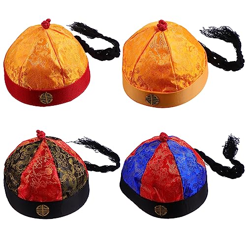 VALICLUD 4 Stück Age Hut Chinesischen Alten Kaiser Hut Chinesische Cosplay Hut Chinesische Orientalische Mütze Orientalische Kappe Orientaler Chinesischer Kind Junge Stoff Geburtstagshut von VALICLUD
