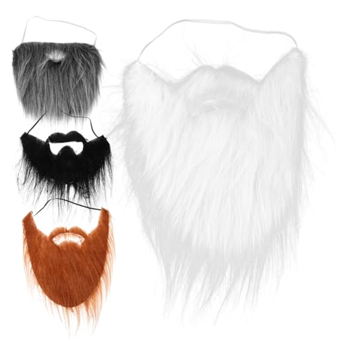 VALICLUD Einzigartiges Zwergenbart-Set 4-teiliges Bart-Set Zum Basteln Von Cosplay-Requisiten Anzieh-Accessoires von VALICLUD