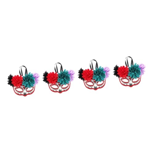 VALICLUD 4 Stück Day Of The Dead Flower Skull Maske Halbgesicht mit Blumendesign für Cosplay Halloween Party Tag der Toten Festival Dekoration VALICLUD 4 Stück Day Of The Dead Flower Skull Maske Halbgesicht mit Blumendesign für Cosplay Halloween Party Tag der Toten Festival Dekoration von VALICLUD