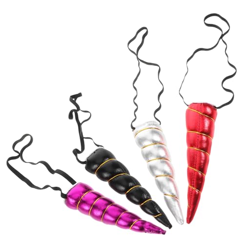 VALICLUD 4 Stück Einhorn Stirnband Hat Stirnbänder Kostüm Für Pferde Zum Tragen Einhorn Horn Stirnband Einhorn Bastelarbeit Für Erwachsene Pin The Horn On The Unicorn Dog Einhorn von VALICLUD