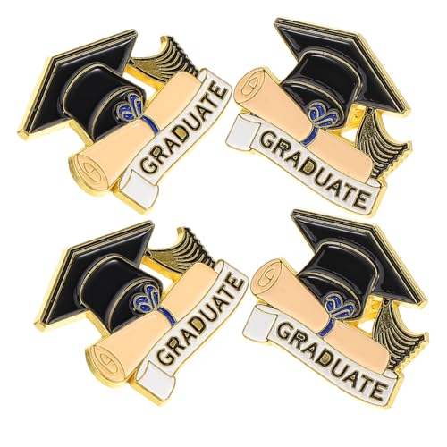 VALICLUD 4 Stück Graduierungsbrosche Abschlussnadeln Graduationsparty Gefälligkeiten College -abschlussfrauen Cap Lapel School Abschlusskappenstifte Abschlussdenkmal Black Legierung von VALICLUD