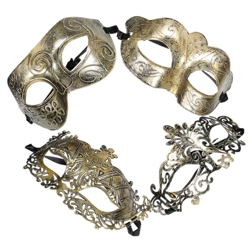 VALICLUD 4 Stück Halloween-maske Maskerademaske Für Männer Abschlussball-cosplay-maske Unisex-retro-maskerademasken Lustig Karnevalsparty Party-kostümmaske Halbmaske Uv Schwarz Blau Plastik von VALICLUD