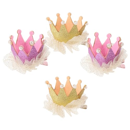 VALICLUD 4 Stück Krone Haarklammern Adorable Haarspangen für Junge Mädchen Dekorative Haarnadeln mit Einzigartigem Design für Partys und Besondere Anlässe Zufällige Farbe Zufällige Farbe von VALICLUD