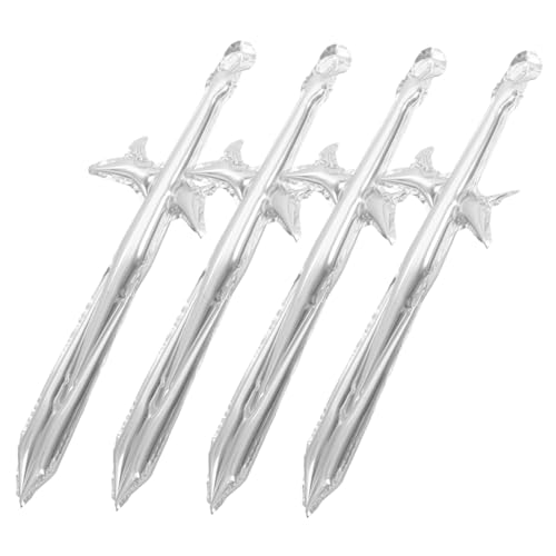 VALICLUD 4 Stück Teiliges Aufblasbare Piratenschwerter aus Aluminiumfolie Langlebige Cosplay Spielzeuge für Piratengeburtstags Partyzubehör und Halloween Kostüm Accessoires von VALICLUD