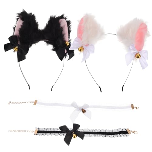 VALICLUD 4 Stück Teiliges Katzenohren Stirnband und Halskette Hautfreundlich Langlebig Geeignet für Frauen Mädchen für Cat Cosplay Kostüm Party und Alltag Modisches Accessoire VALICLUD 4 Stück Teiliges Katzenohren Stirnband und Halskette Hautfreundlich Langlebig Geeignet für Frauen Mädchen für Cat Cosplay Kostüm Party und Alltag Modisches Accessoire von VALICLUD