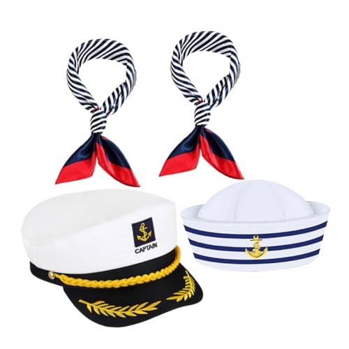 VALICLUD 4 Stück Teiliges Yacht Kostüm Set mit Seglerhut und Seidenschal Baumwollmix und Langlebig Vielseitig für Halloween Themenpartys und Theateraufführungen Einfach zu Reinigen VALICLUD 4 Stück Teiliges Yacht Kostüm Set mit Seglerhut und Seidenschal Baumwollmix und Langlebig Vielseitig für Halloween Themenpartys und Theateraufführungen Einfach zu Reinigen von VALICLUD