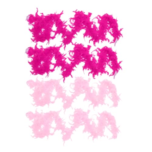 VALICLUD 4 Stück Truthahnfederstreifen Rosa Boa Party Federn Trimmen Federboa Nähboa Boa-Flapper-zubehör Boas Zum Basteln Boa Zum Nähen Bunte Boa Frauen Boa Boa-zubehör Kleidung Boa DIY-boa von VALICLUD