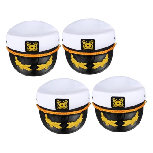 VALICLUD 4 Stück Verstellbare Kapitänsmützen aus Polyester mit Gesticktem Design Leichter Langlebiger Segelhut für Yachtpartys Karneval Rollenspiele und Nautische Kostüme VALICLUD 4 Stück Verstellbare Kapitänsmützen aus Polyester mit Gesticktem Design Leichter Langlebiger Segelhut für Yachtpartys Karneval Rollenspiele und Nautische Kostüme von VALICLUD