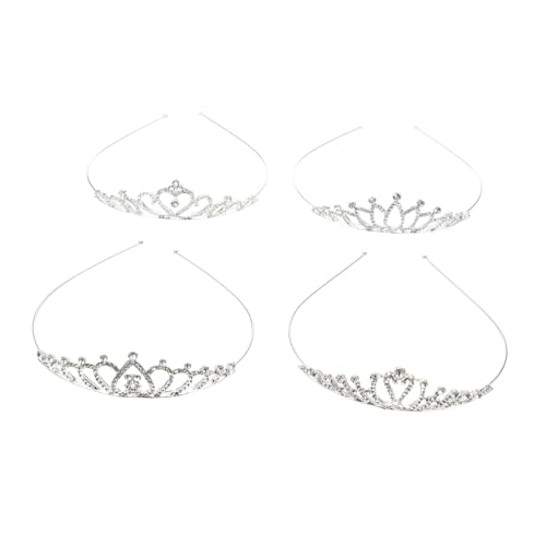 VALICLUD 4 Stücke Mädchen Krone Haarreifen mit Glitzer Rhinestones Stirnbänder für Tanz Partys und Kostüme Accessoire für Kleine Prinzessinnen von VALICLUD