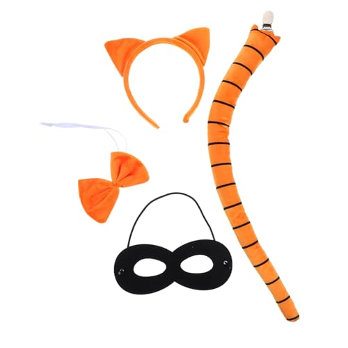VALICLUD 4-teiliges Katzenkostüm Mit Katzenohren, Stirnband, Fliege Und, Maskenmaske, Ausgefallenes Tier-cosplay Für Frauen, Halloween-anziehparty VALICLUD 4-teiliges Katzenkostüm Mit Katzenohren, Stirnband, Fliege Und, Maskenmaske, Ausgefallenes Tier-cosplay Für Frauen, Halloween-anziehparty von VALICLUD