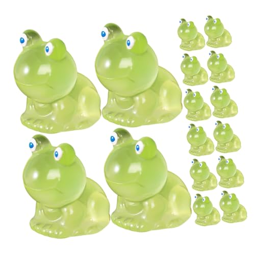 VALICLUD 40 Stück Mini Resin Frosch Figuren Leuchtende Miniatur Frosch Deko für Aquarium Terrarium Tischdekoration Grün Kreative Landschaftsornamente von VALICLUD