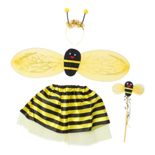 VALICLUD 4Er Set Kleines Bienen-Vier-teiliger Set fairy wand halloweenkostüme für bienenflügel karnawal kostium für Honigbiene Artikel Bienen Kostüme Bienenkostüm für Mädchen von VALICLUD