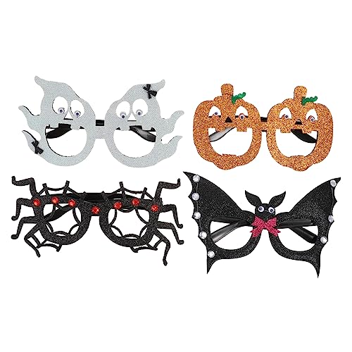 VALICLUD 4Stücke Halloween Dekorationsbrillen für Kürbis Geist Spinne und Fledermaus Lustige Festival Requisiten für Halloween Feiern für Erwachsene von VALICLUD