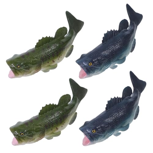 VALICLUD 4stücke Künstliche Barsch-Fisch-Modelle Meerestierfiguren Groß Für Food-Styling Partyzubehör Und Heimdekoration Aus Leicht Zu Reinigendem Kunststoffmaterial von VALICLUD