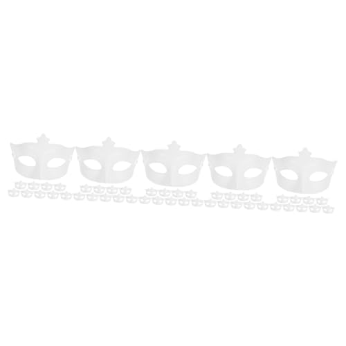 VALICLUD 50 Stück Halloween-Maske leere Halbgesichtsmaske Partymaske Cosplay-Maske Party Halbgesichtsmaske spitz bilden Kleidung Bodenplatte Make-up-Kostüm-Requisiten Plastik Weiß von VALICLUD